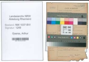 Entnazifizierung Arthur Goerss , geb. 22.02.1898 (Angestellter)