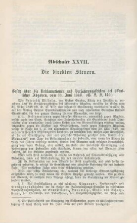 Abschnitt XXVII. Die direkten Steuern