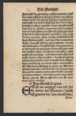 Das Sechst Capitel.