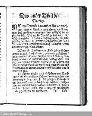 Das ander Theil der Predigt
