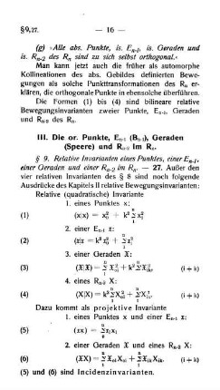 III. Kapitel - Die or. Punkte En-1 (Bn-1), Geraden (Speere) und Rn-2 im Rn.