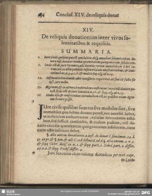 XIV. De reliquis donationum inter vivos solennitatibus & requisitis