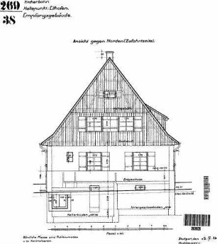 Ellhofen: Zufahtseite ( gegen Norden ) Empfangsgeb.