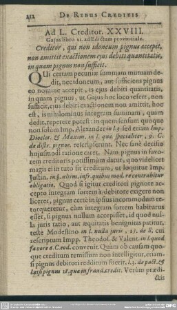 Ad L. Creditor. XXVIII. Gaius libro 31 ad Edictum provinciale