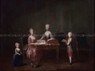 Erzherzogin Maria Therese von Parma, Enkelin von Kaiserin Maria Theresia und Kaiser Franz I., Erzherzogin Maria Karolina (Charlotte), Erzherzogin Maria Antonia (Marie Antoinette) und Erzherzog Maximilian Franz