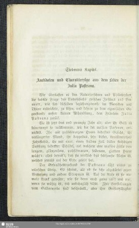 Siebentes Kapitel. Anekdoten und Charakterzüge aus dem Leben der Julia Pastrang
