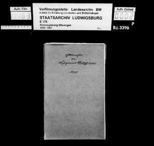 Schuldenwesen der Kirchengemeinde und der Stiftungspflege Vorbachzimmern