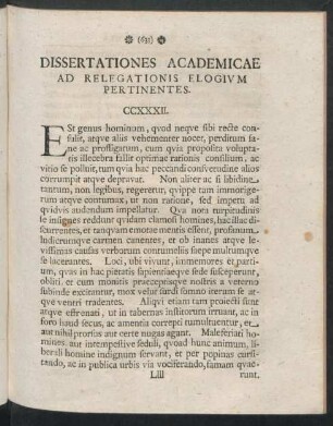 Dissertationes Academicae Ad Relegationis Elogium Pertinentes