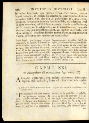Caput XXI. De ademptione & translatione legatorum