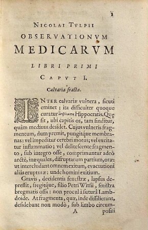 Nicolai Tulpii Amstelredamensis Observationum Medicarum Libri Tres : Cum aeneis figuris
