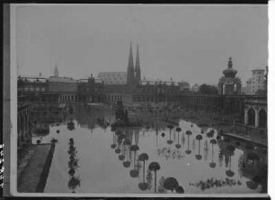 Dresden, Der Zwingerhof während des Hochwassers am 6.9.1890