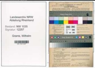Entnazifizierung Wilhelm Grams , geb. 03.08.1908 (Bergmann)