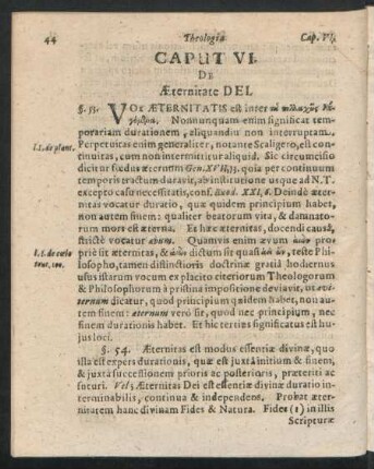 Caput VI. De Aeternitate Dei.