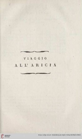 Viaggio all' Aricia