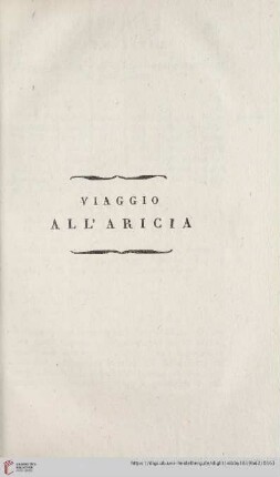 Viaggio all' Aricia