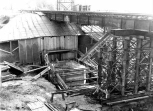 Lauffen Brücke 5147 Baustelle Behelfsbrücke Fundament Widerlager