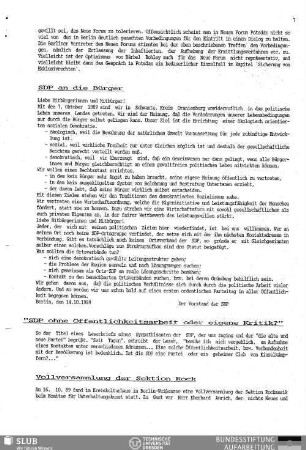 SDP an die Bürger