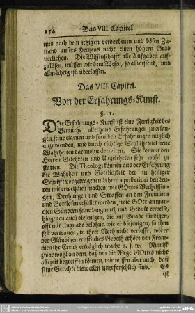 Das VIII. Capitel. Von der Erfahrungs-Kunst