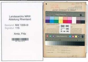 Entnazifizierung Fritz Arntz , geb. 24.03.1885 (Werkmeister)