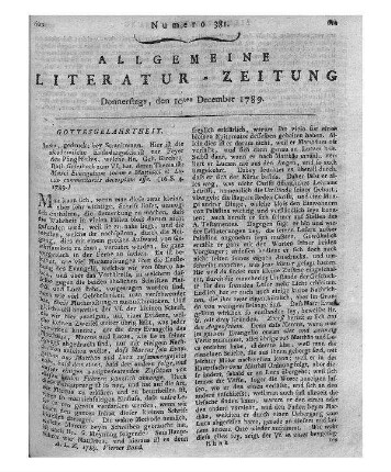 Griesbach, Johann Jakob: Marci Evangelium totum e Matthaei et Lucae commentariis decerptum esse monstratur. - Jena : Stranckmann, 1789