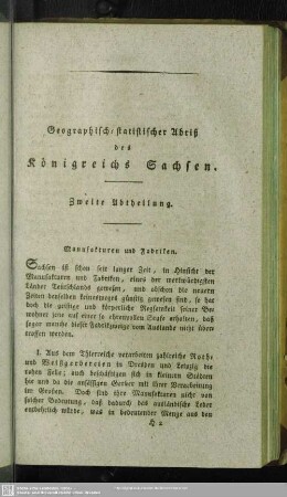 Manufakturen und Fabriken