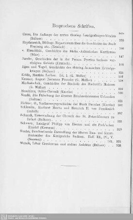 Besprochene Schriften