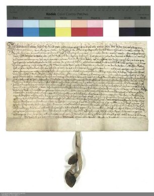Revers Valentin Melchior Keudells bezüglich der Belehnung mit Gütern in Altenburschla und weiteren im Einzelnen aufgeführten Lehen durch Balthasar [von Dernbach], Abt von Fulda