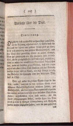 Verschiedene Versuche über die Diät.