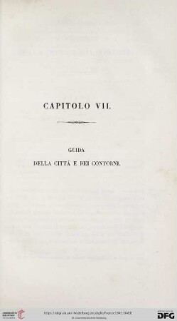 Capitolo VII: Guida della città e dei contorni