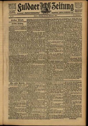 Erste Ausgabe vom Dienstag, den 26. November 1907.