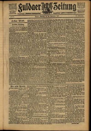 Erste Ausgabe vom Dienstag, den 26. November 1907.