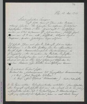 Brief von Antonie Traun an Helene Lange