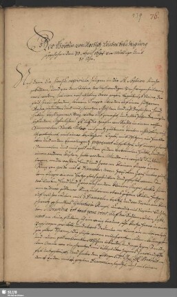 Bl. 139. Der Gräfin von Rochlitz Leichen Besichtigung so geschehen den 30 April 1694 vor Mittags umb 10 Uhr.