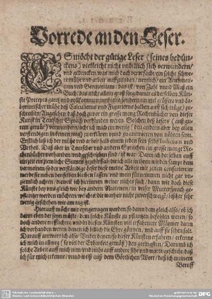 Vorred an den Leser.