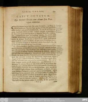 Caput Octavum. Quo Foederis Divini cum Adamo Lex Praecipua exhibetur.