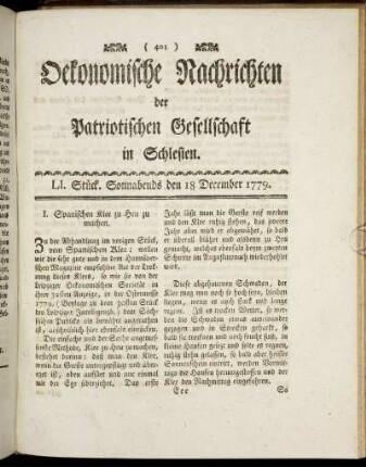 LI. Stück. Sonnabends den 18 December. 1779.