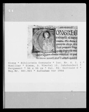 Homiliar — Initiale C, Folio fol. 59