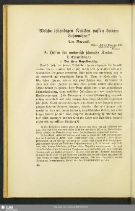 Welche lebendigen Krücken passen deinem Schwachen? : Eine Auswahl