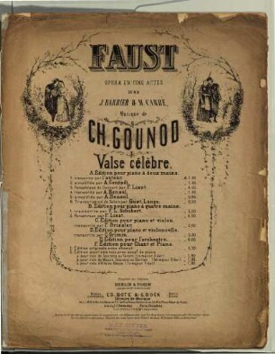 Faust : opéra en 5 actes ; Valse célèbre