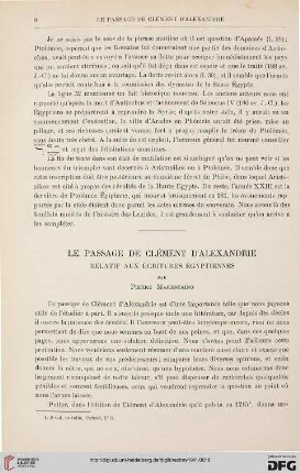 33: Le passage de Clément d'Alexandrie relatif aux écritures égyptiennes