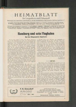 Hamburg und sein Flughafen Ein Brief Bürgermeister Engelhards