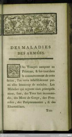 Des Maladies Des Armées