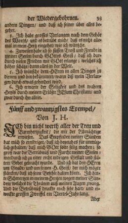 Fünff und zwantzigstes Exempel/ Von J. H.