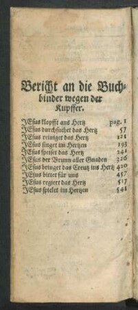 Bericht an die Buchbinder wegen der Kupffer.