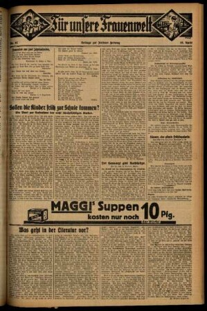 Zweite Ausgabe vom Donnerstag, den 16. April 1931.