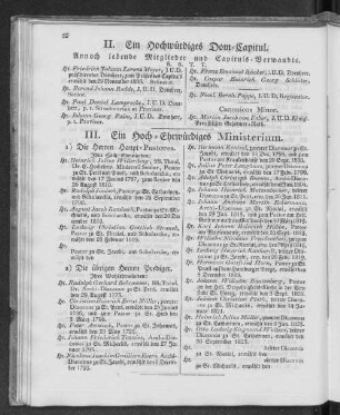 III. Ein Hoch-Ehrwürdiges Ministerium.