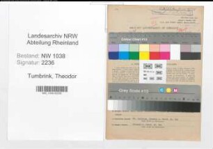 Entnazifizierung Theodor Tumbrink , geb. 08.04.1906 (Schlosser)