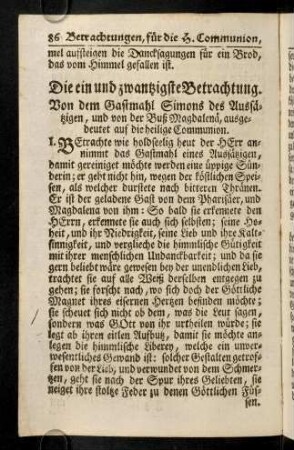 86-95, Die ein und zwanzigste Betrachtung. - Die zwey und zwanzigste Betrachtung.