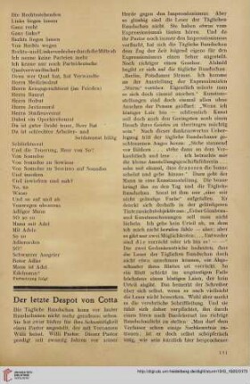 Der letzte Despot von Cotta