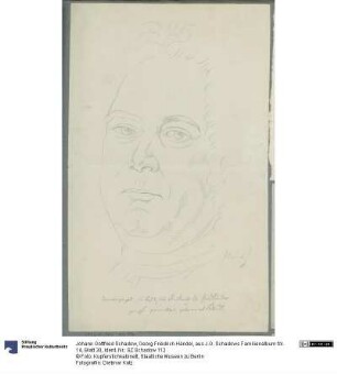 Georg Friedrich Händel, aus J.G. Schadows Familienalbum fol. 14, Blatt 30